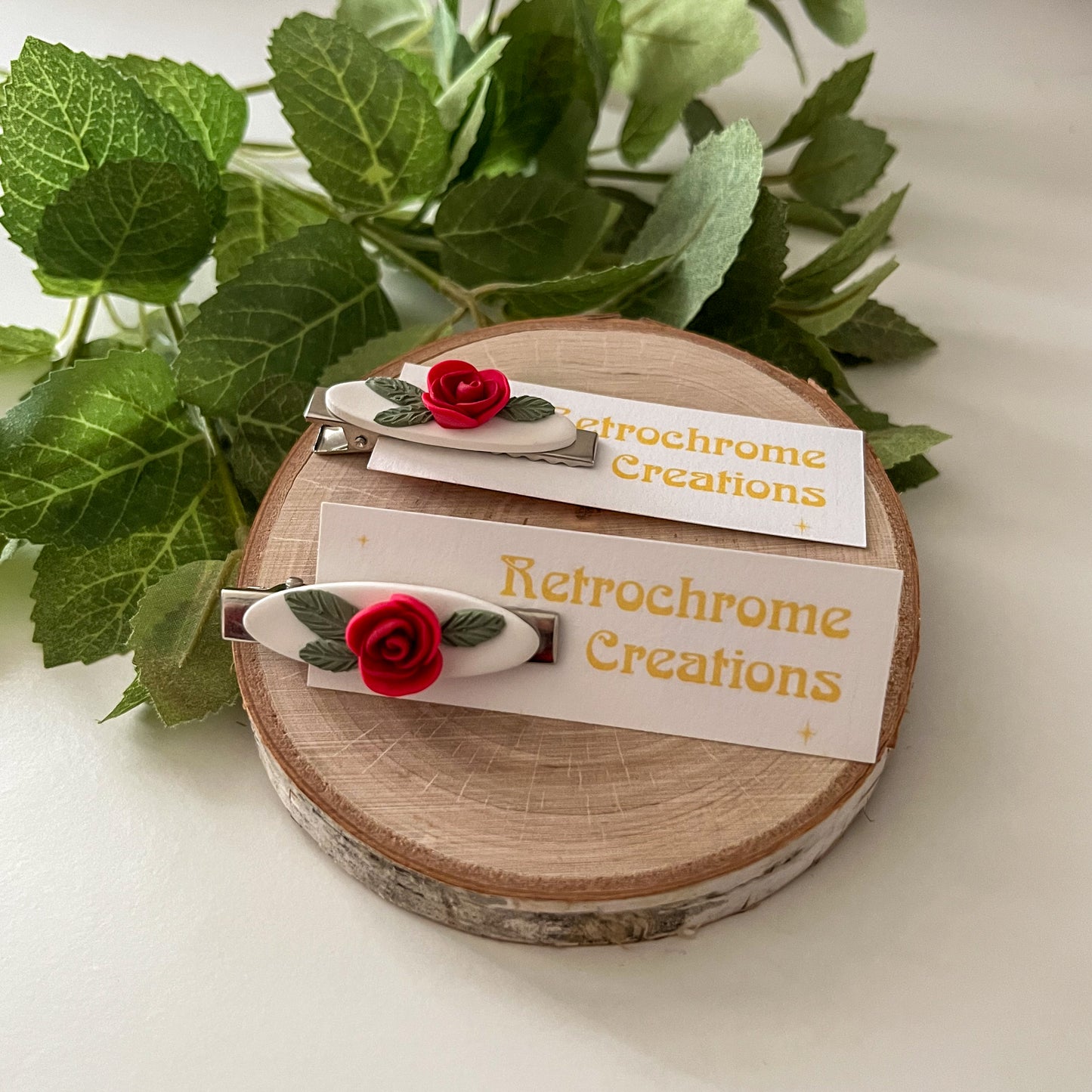 Rose hair clip | 1.75" alligator clip