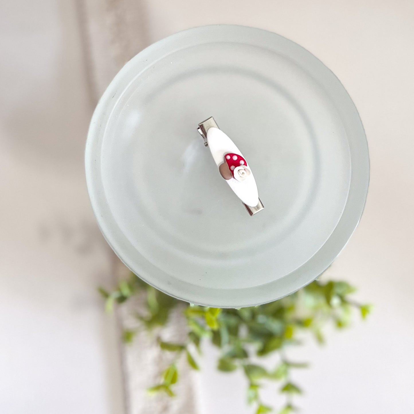 Red mushroom hair clip | 1.75" alligator clip