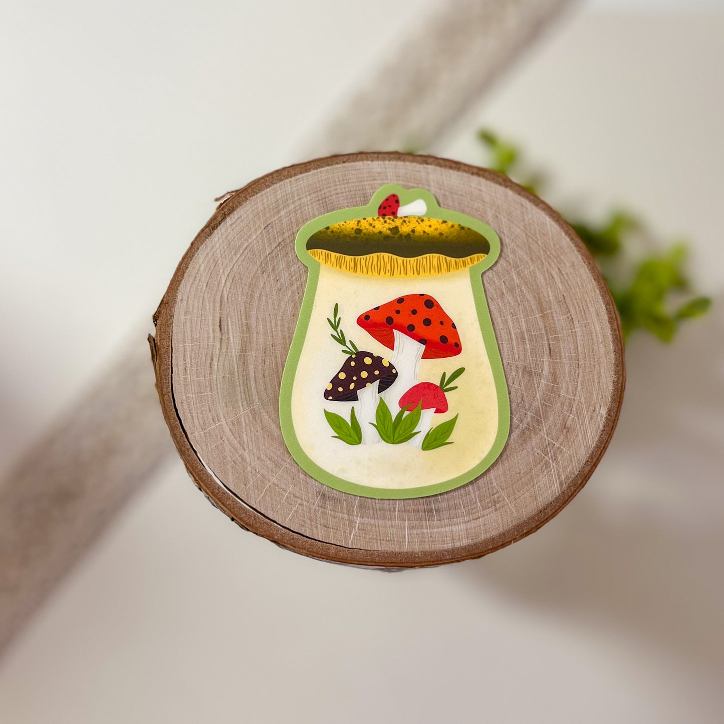 Vintage mushroom cookie jar sticker