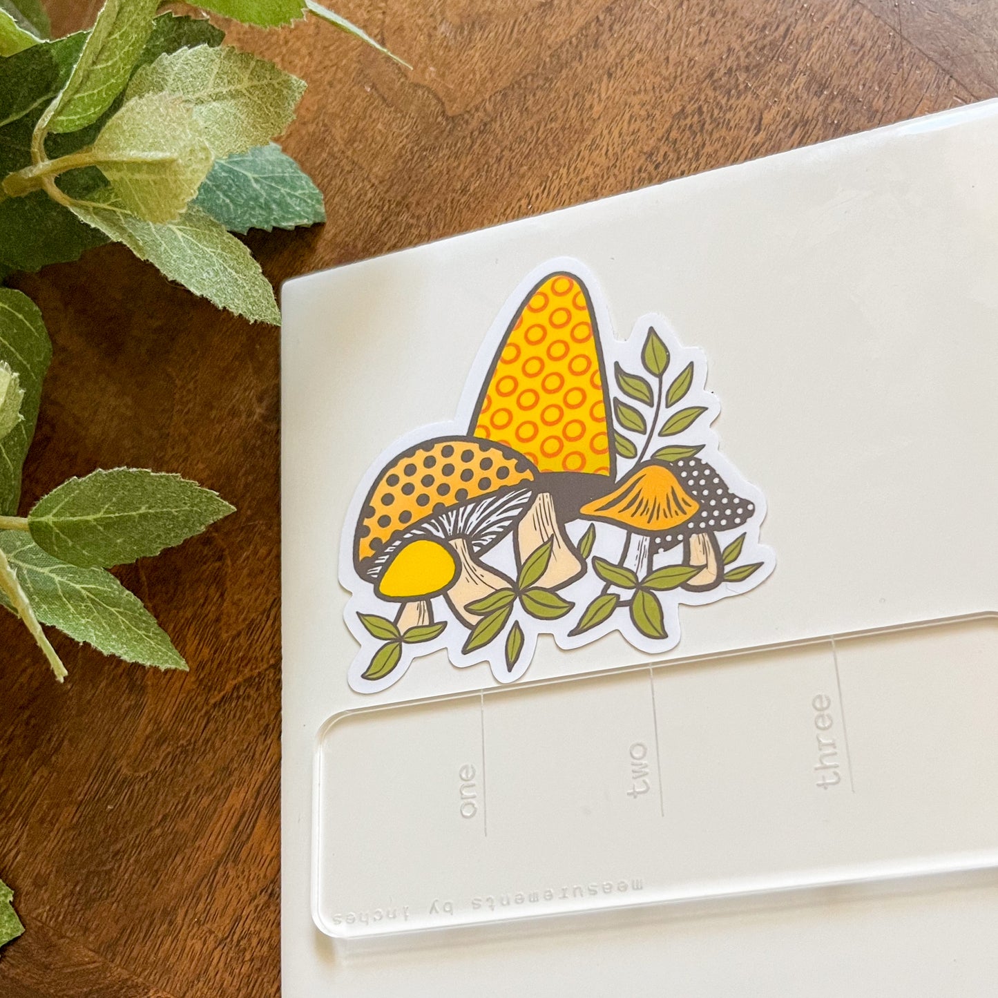Yellow mushroom sticker