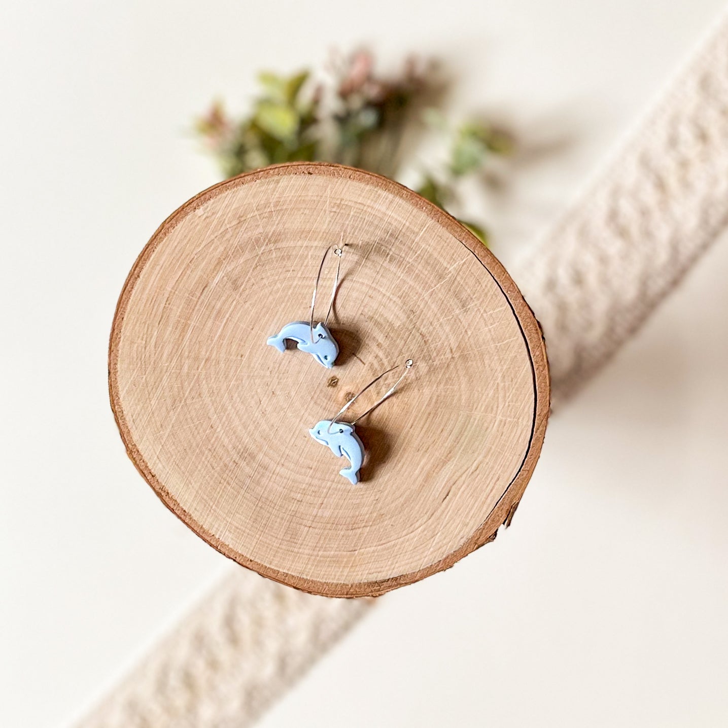 Dolphin hoop earrings | silver plated