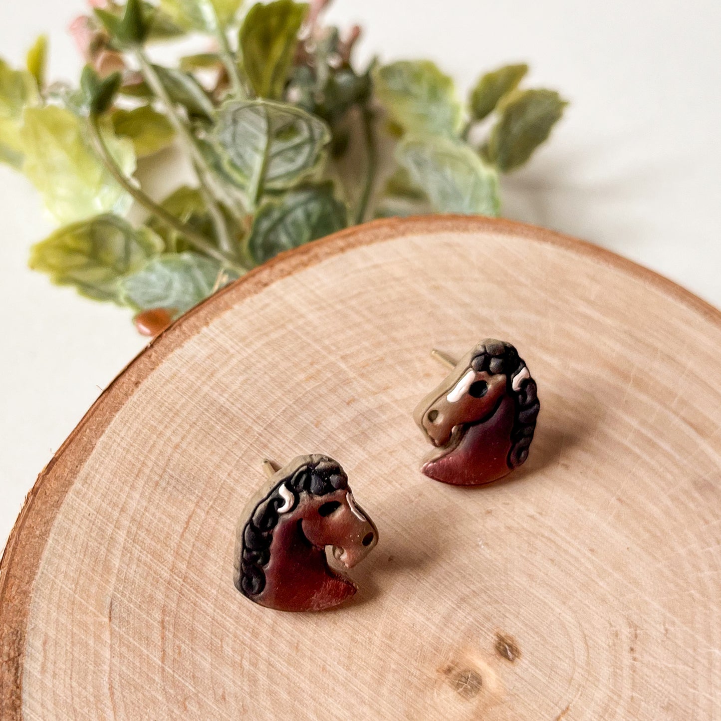 The Norma Jean Horse Studs | sterling silver