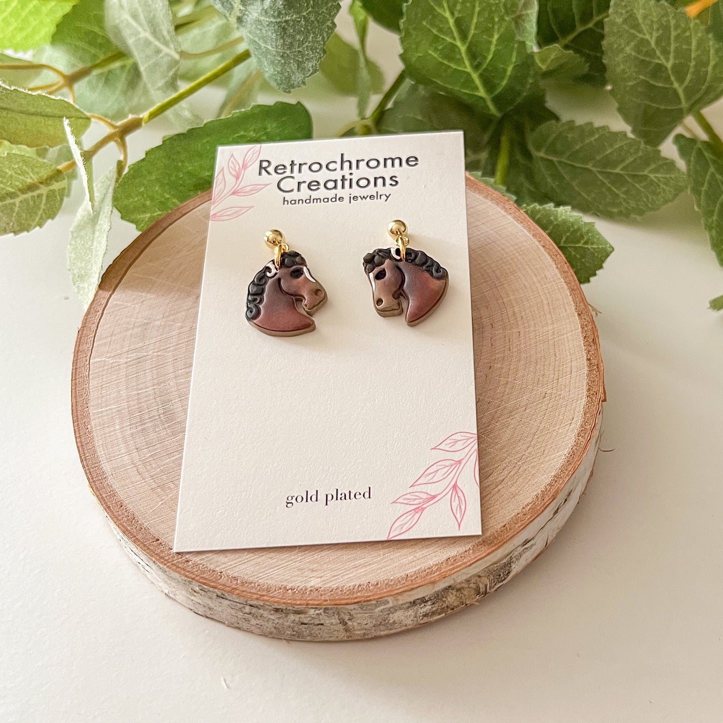 The Norma Jean Horse Earrings | 24k gold plated