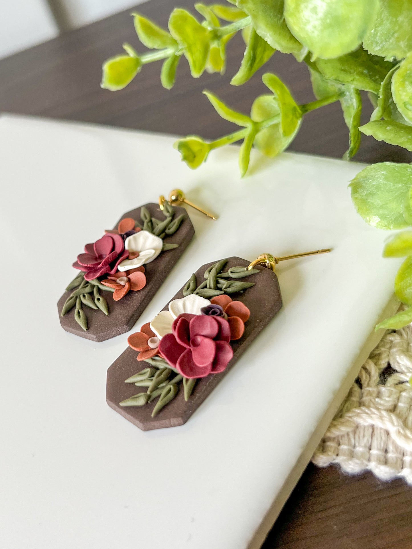 Jewel Tone Bouquet Earrings | 24k gold-plated