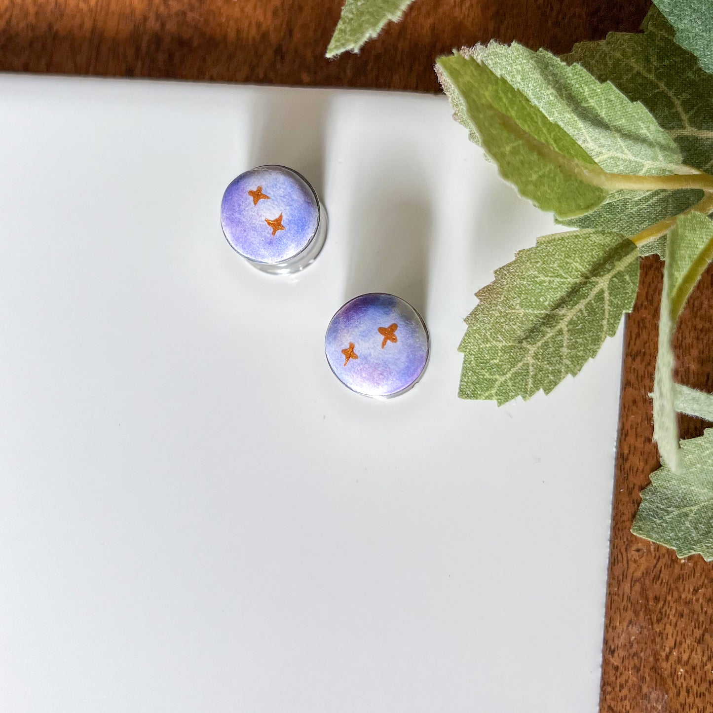 White and purple stary plug | stainless steel