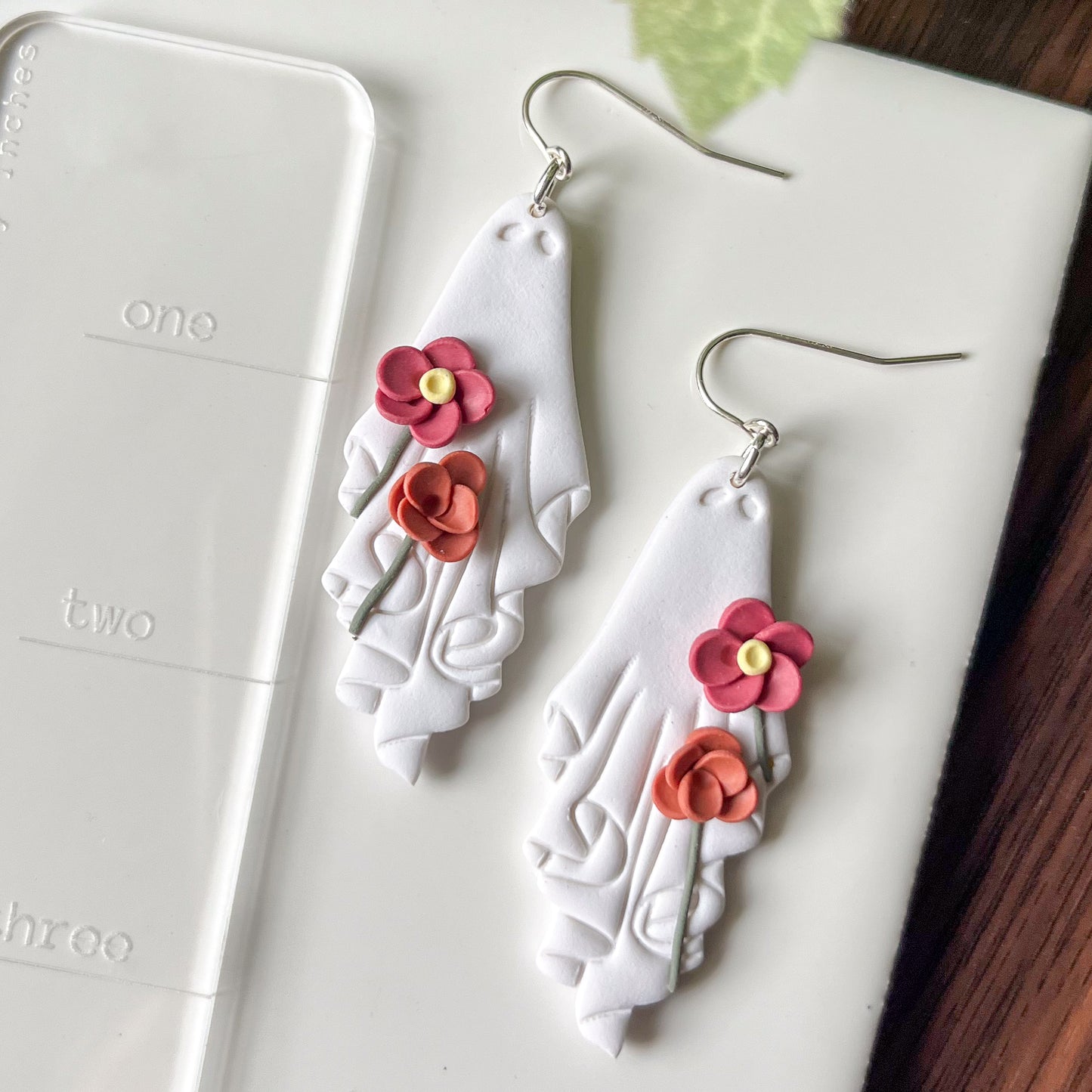 Floral ghost earrings | sterling silver