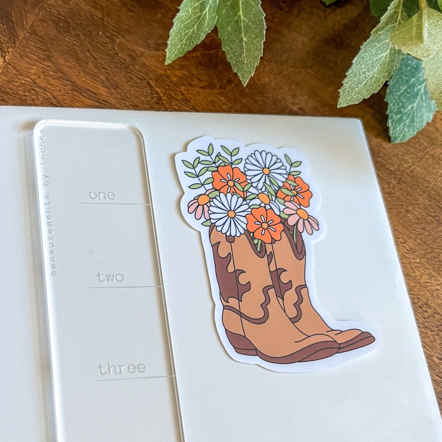 Floral cowgirl boot sticker