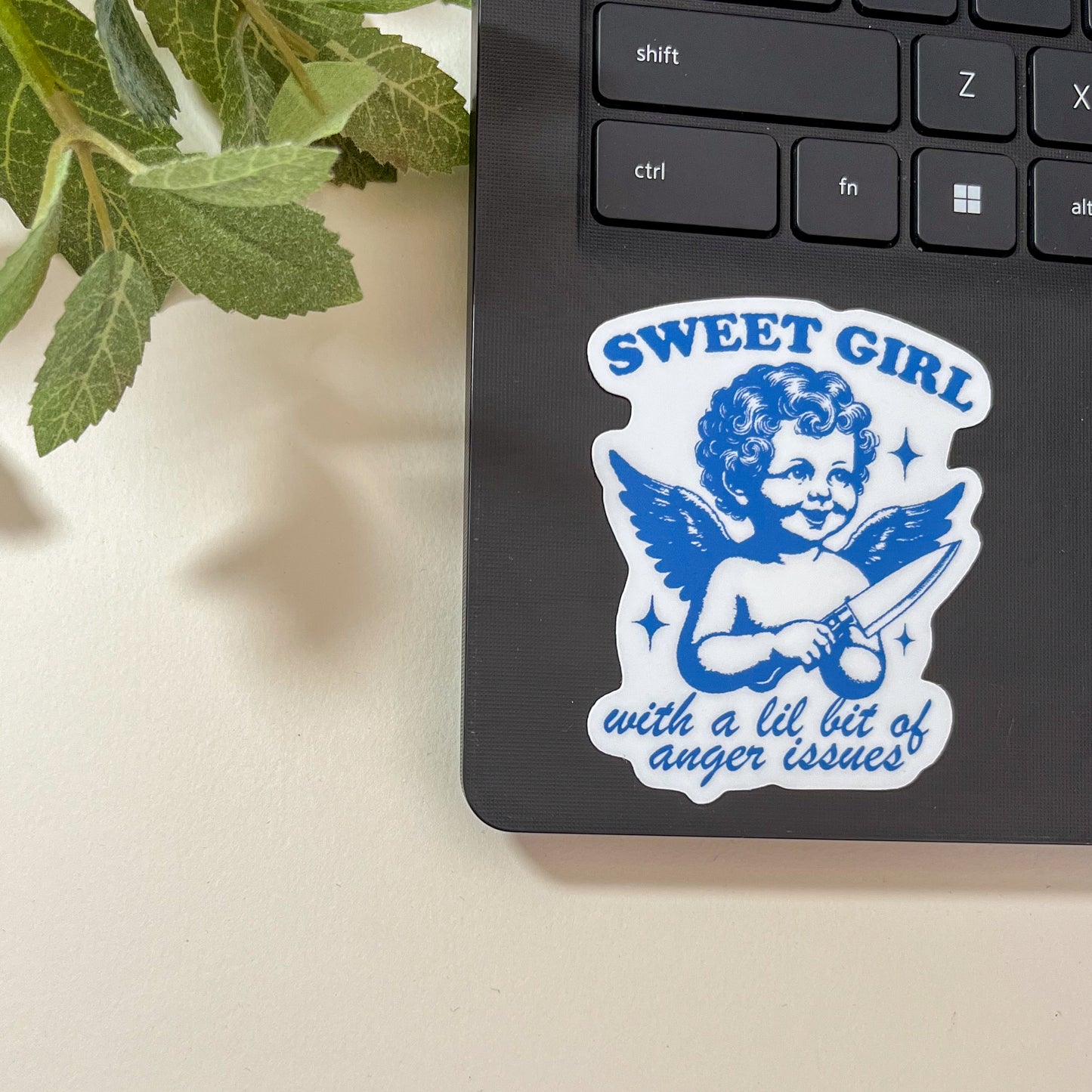 Angel with anger issues sticker