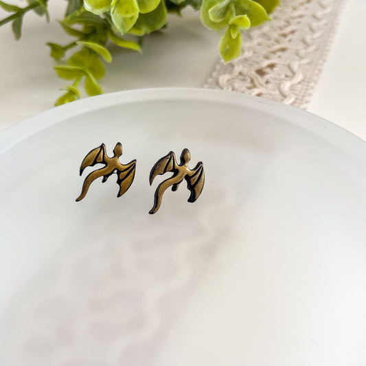 Gold dragon studs | sterling silver