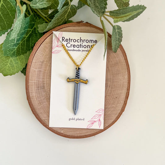 Silver sword necklace | 18" chain