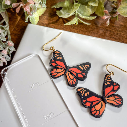 Monarch butterfly earrings | 18k gold plated