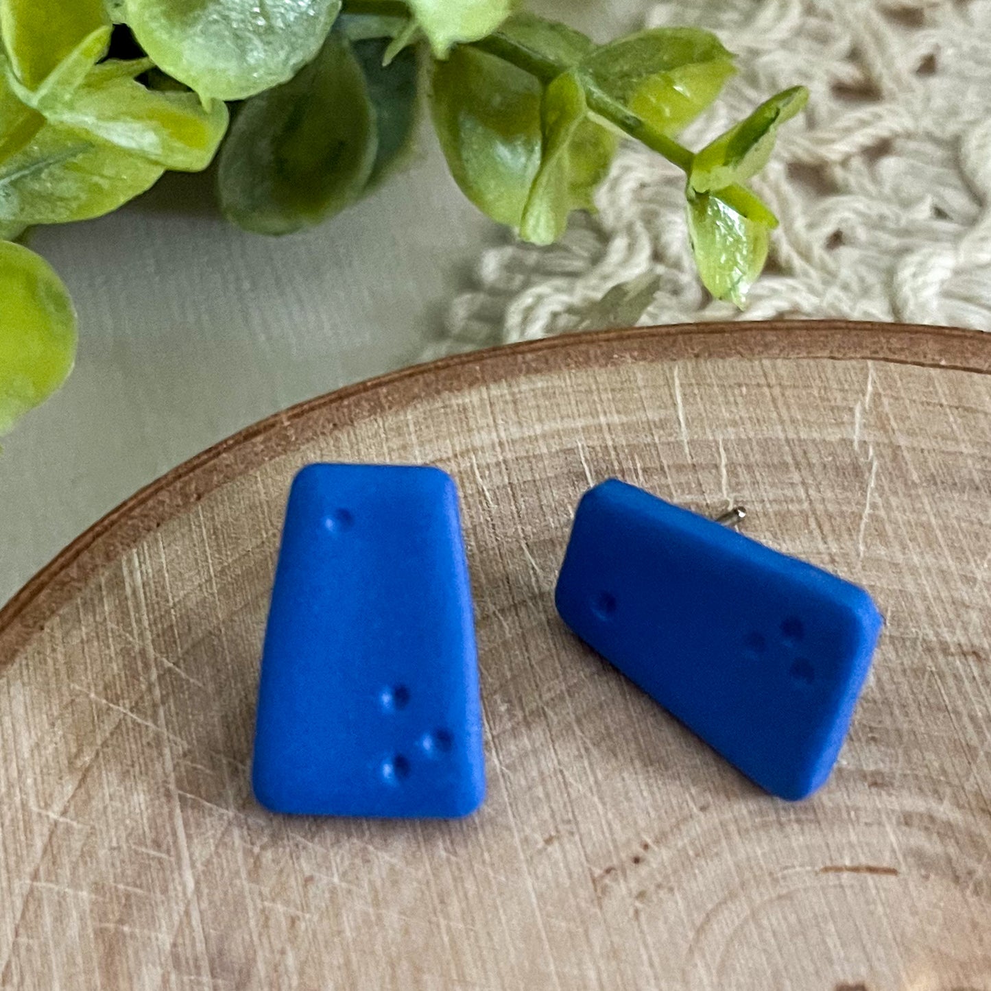 Simple blue statement stud | sterling silver