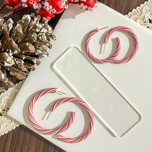 Candy cane hoops | sterling silver