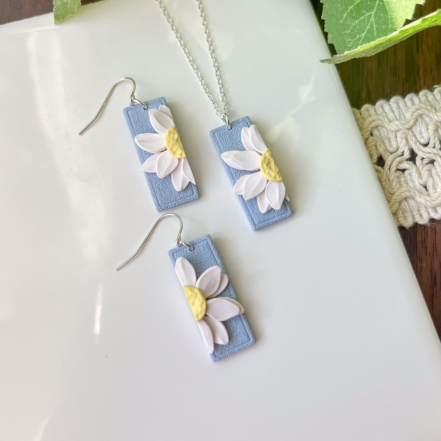 Half Daisy Styles (earrings and/or necklace) | sterling silver