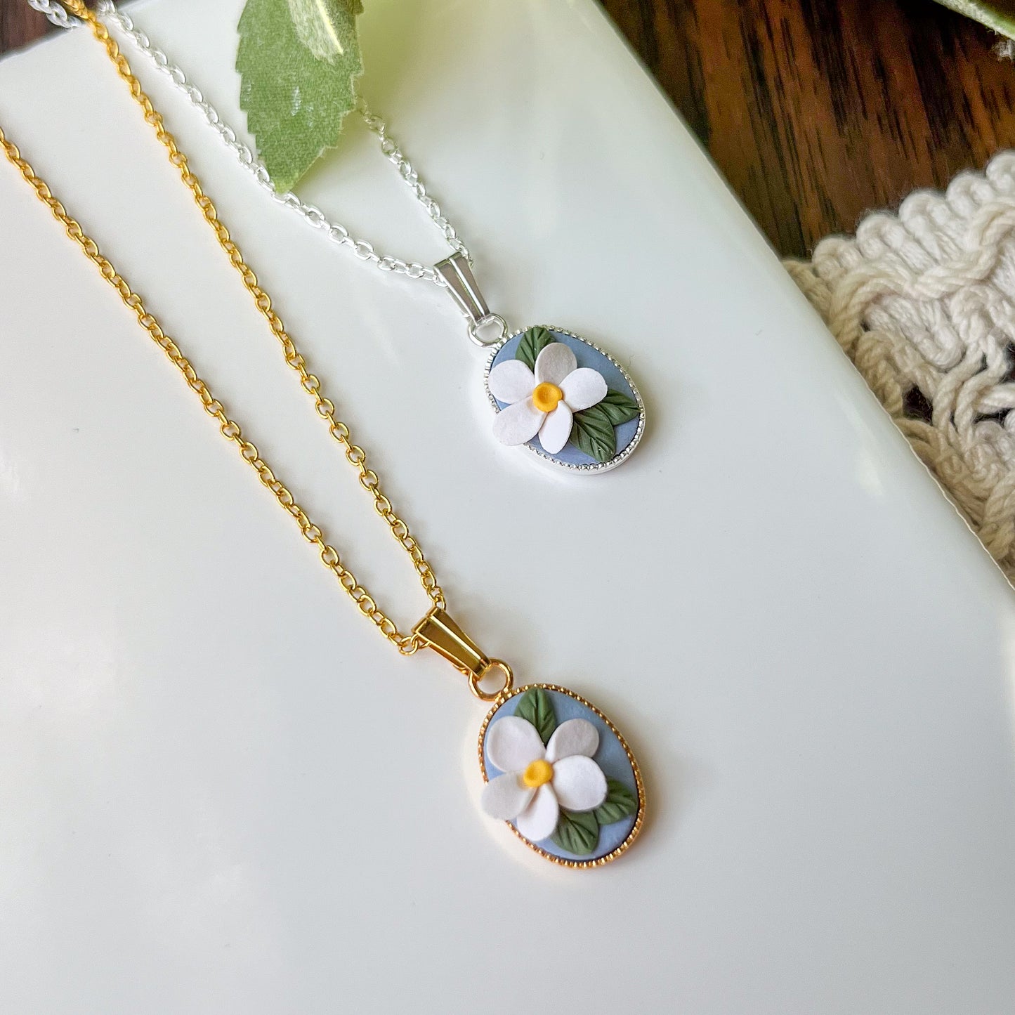 Dainty orange blossom jewelry set (earrings and/or necklace) | multiple metals