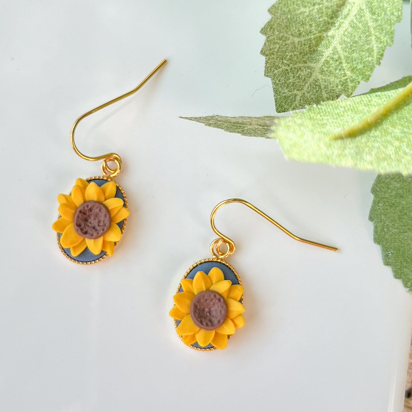 Dainty Sunflower set (earrings and/or necklace) | multiple metals