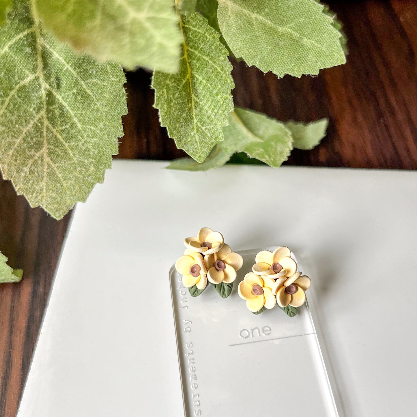 Yellow floral statement stud | sterling silver