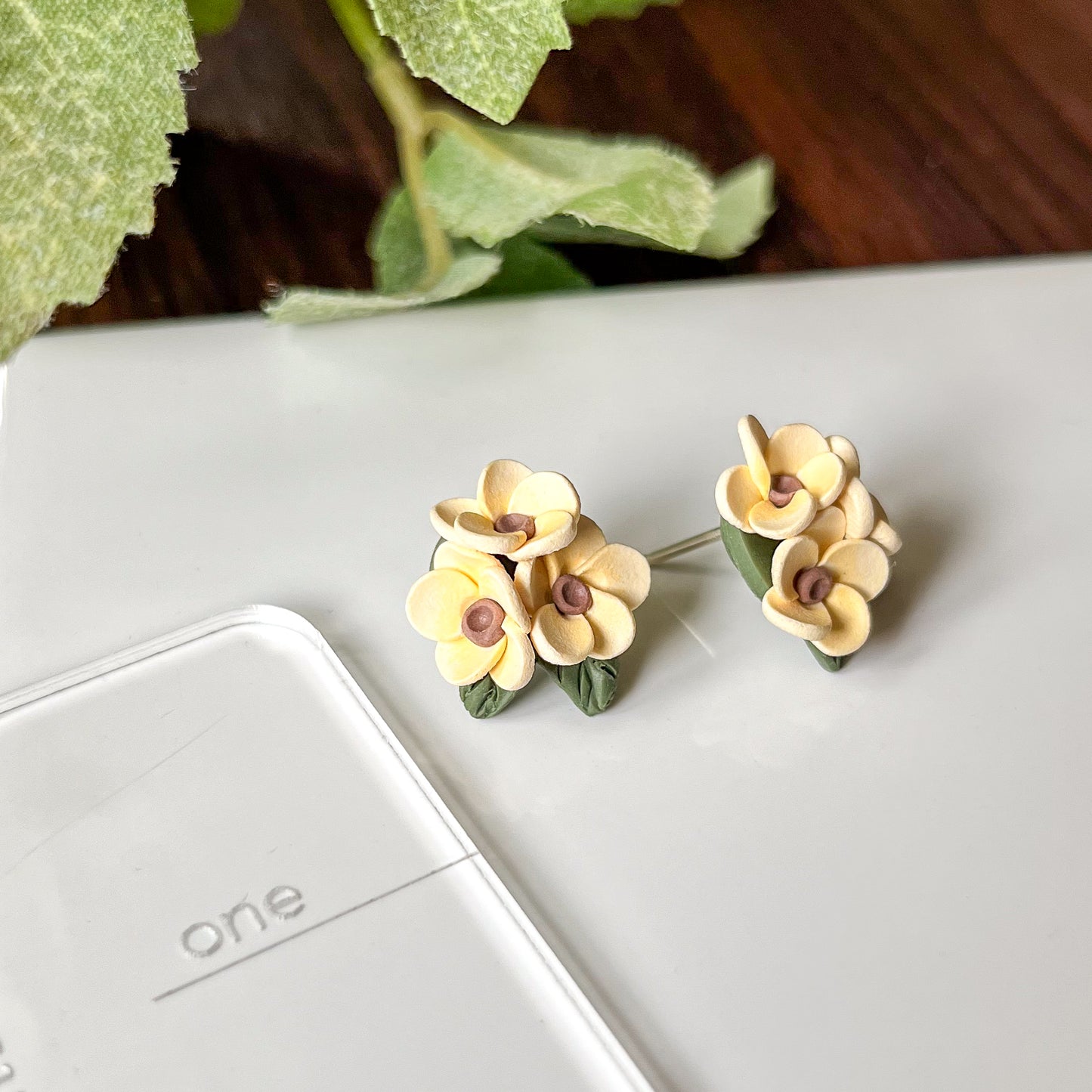 Yellow floral statement stud | sterling silver