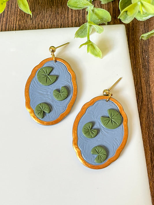 large lily pad earrings | 24k gold-plated