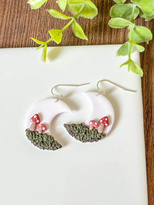 Mushroom Moon earrings | sterling silver