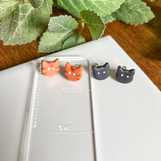 Cat Studs | sterling silver