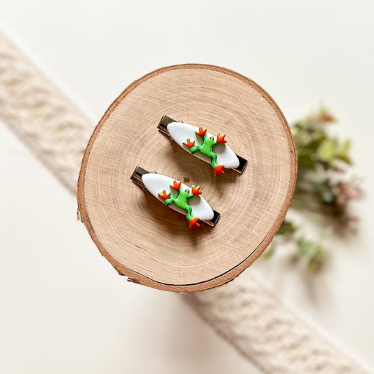 Single Red Eyed Tree Frog Hair Clip | 1.75" alligator clip