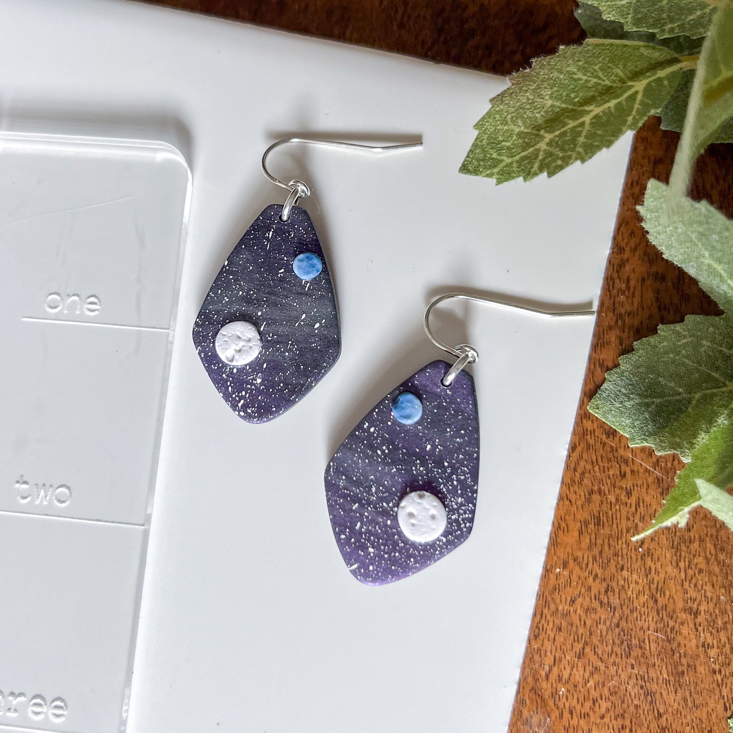 Purple space earrings | sterling silver