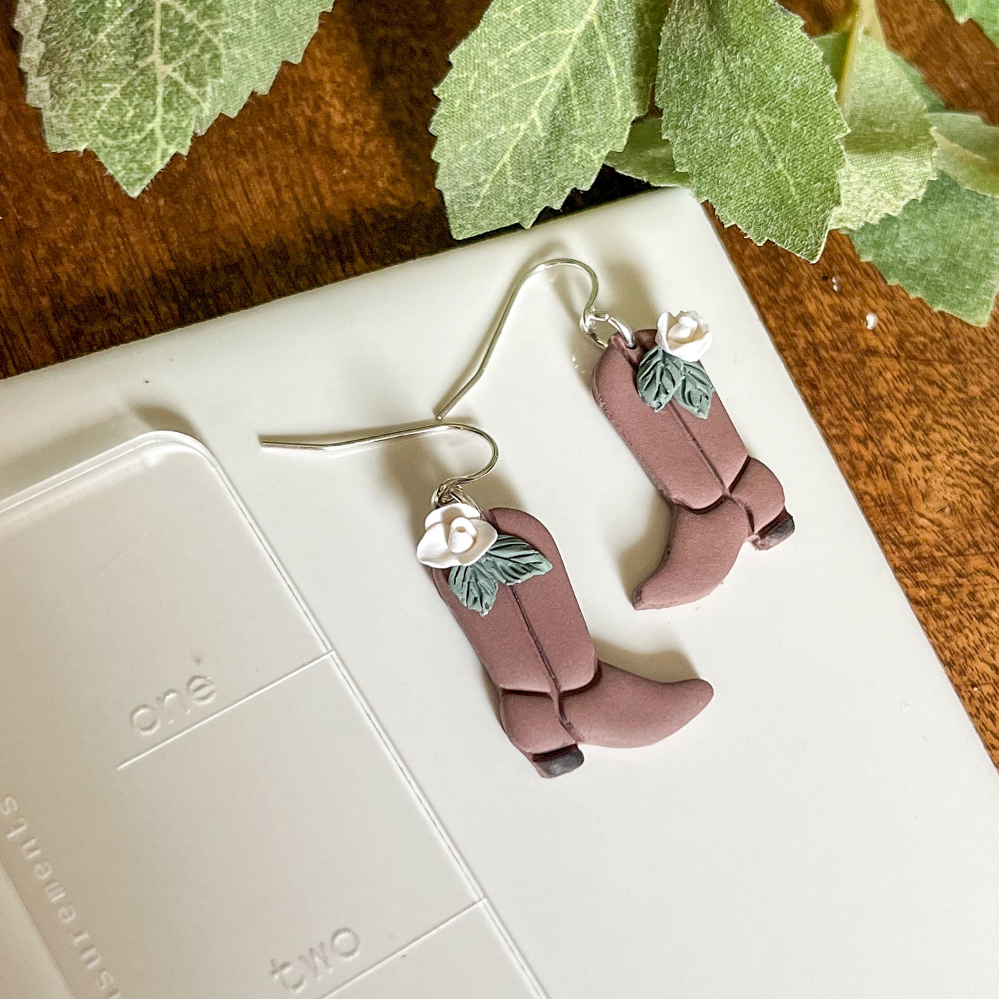 Floral boot earrings  | sterling silver