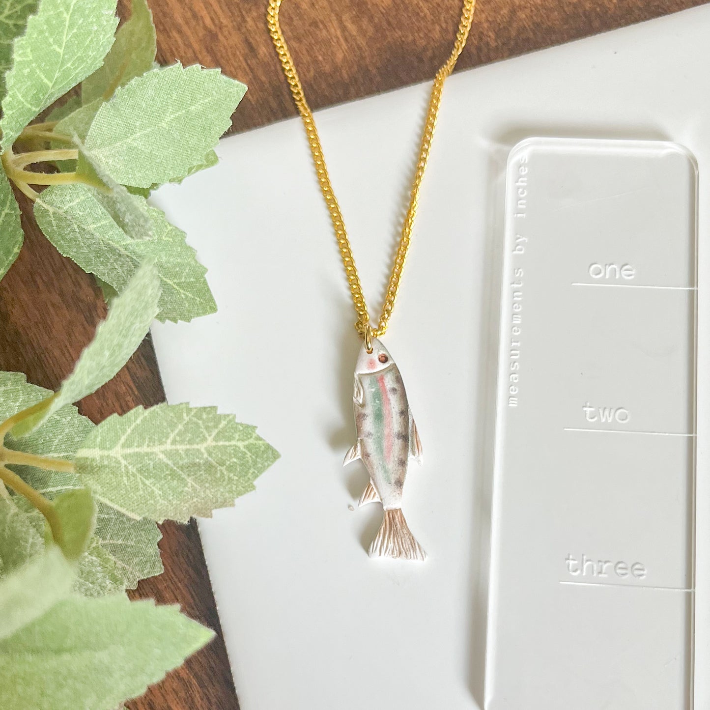 Rainbow trout necklace | 18" chain