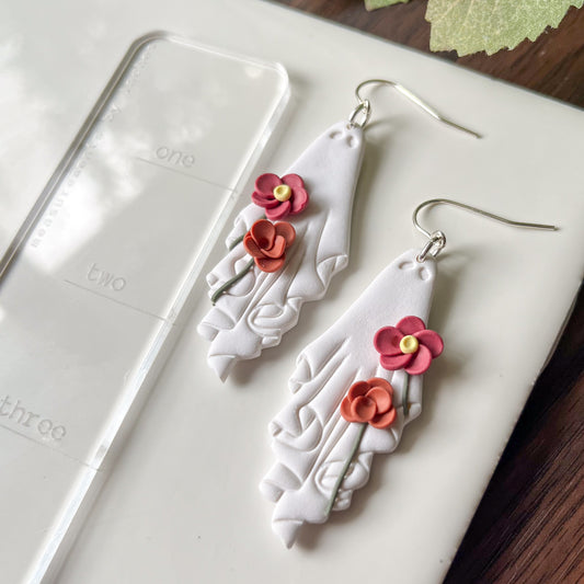 Floral ghost earrings | sterling silver