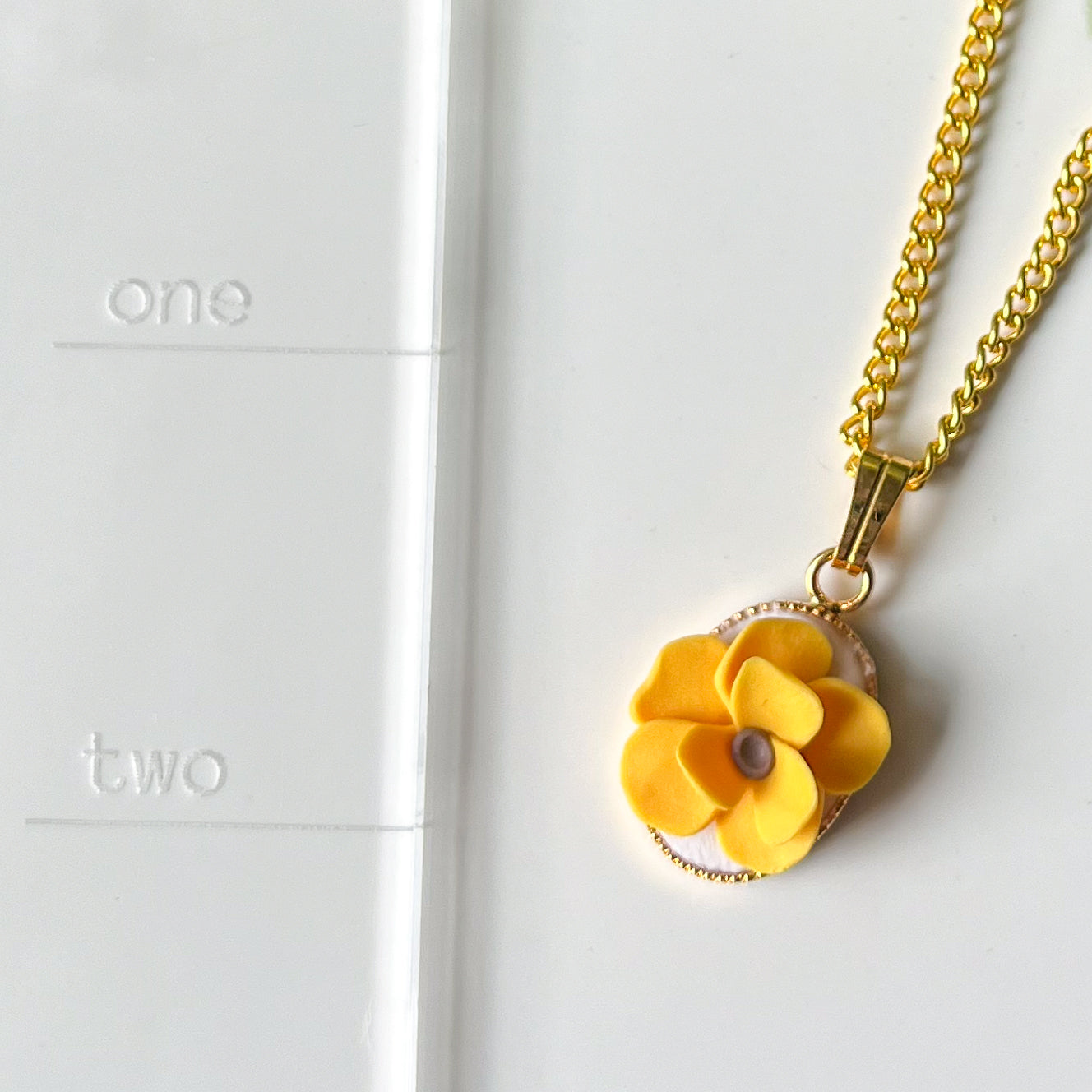 Dainty yellow floral necklace | gold plated or sterling silver