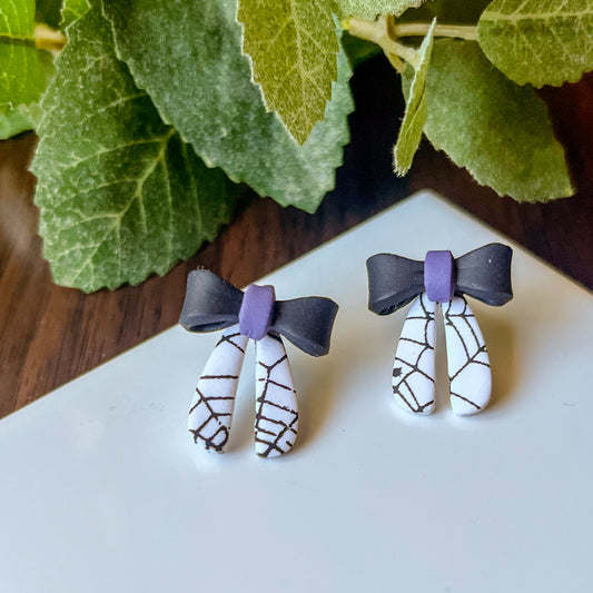 Spiderweb Bow Studs | sterling silver