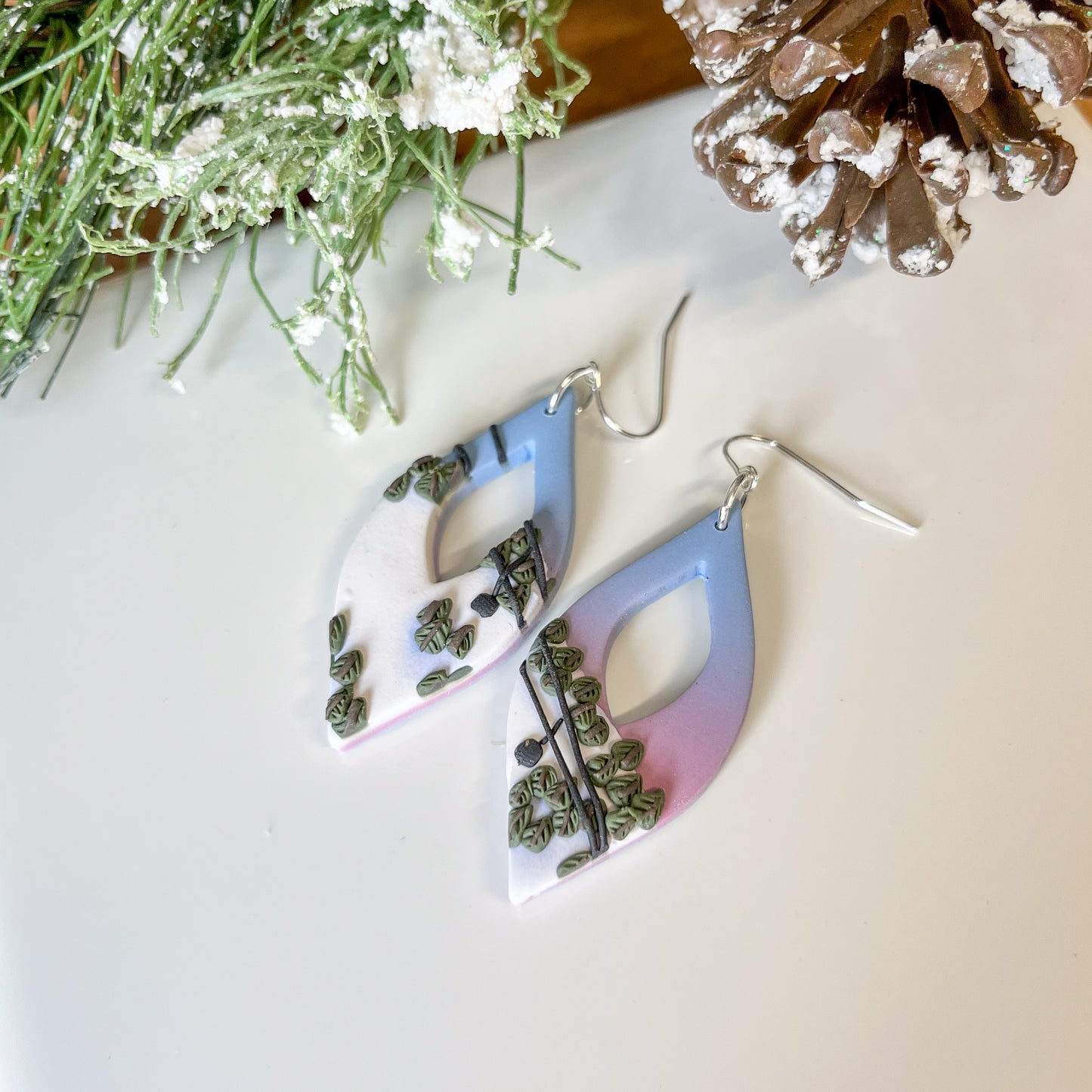 Ski-slope landscape earrings | sterling silver