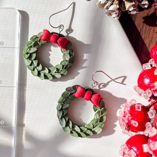 Winter wreath earrings | sterling silver