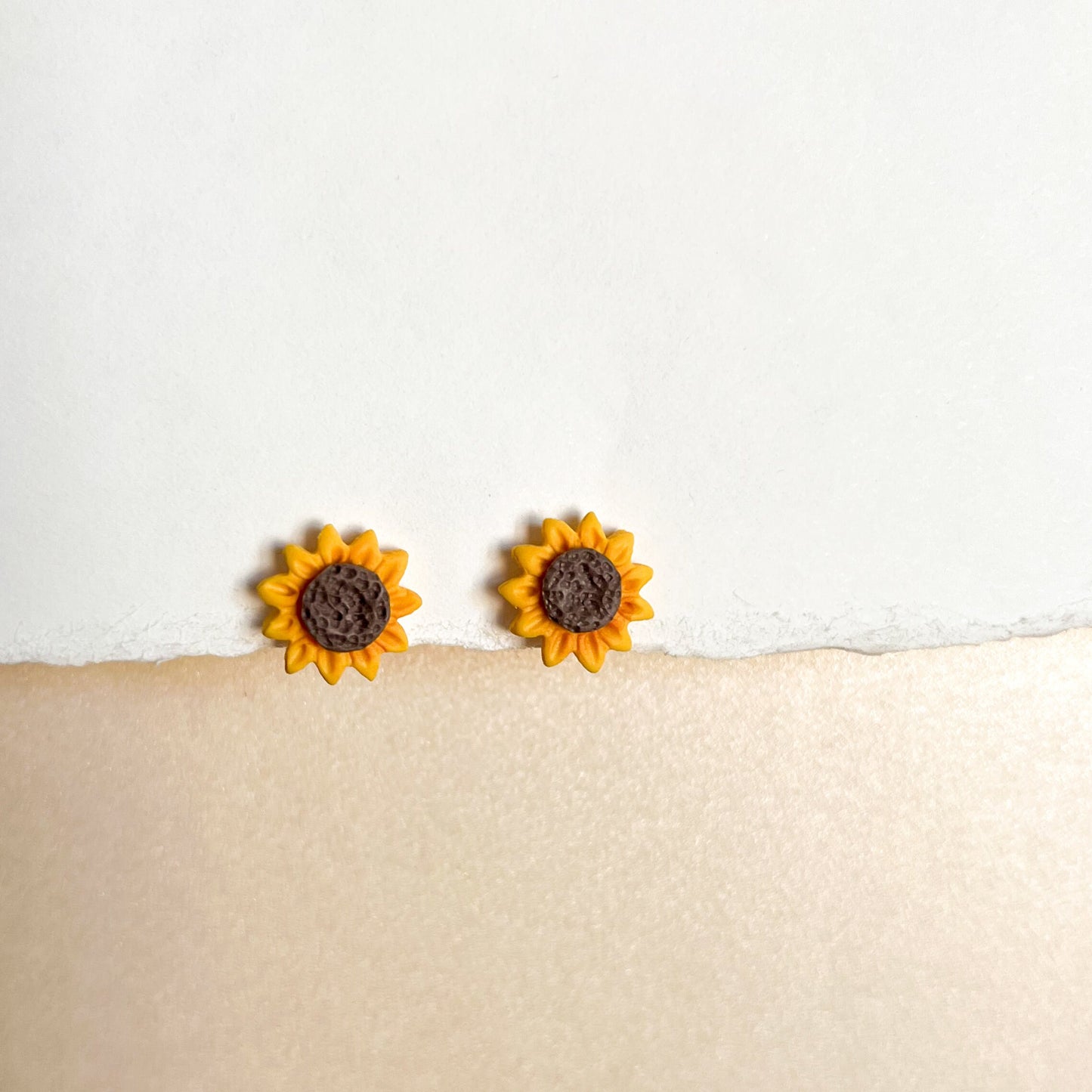 Sunflower stud earrings | sterling silver